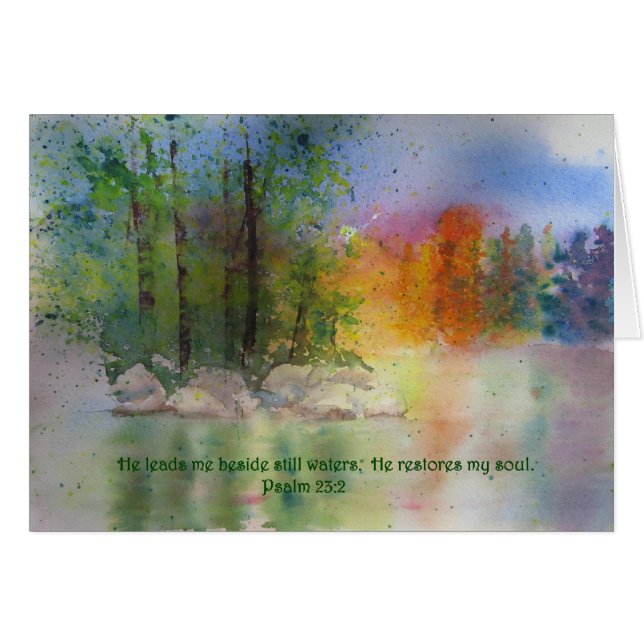 Er führt mich neben ruhigem Wasser Psalm 23 (Vorderseite (Horizontal))