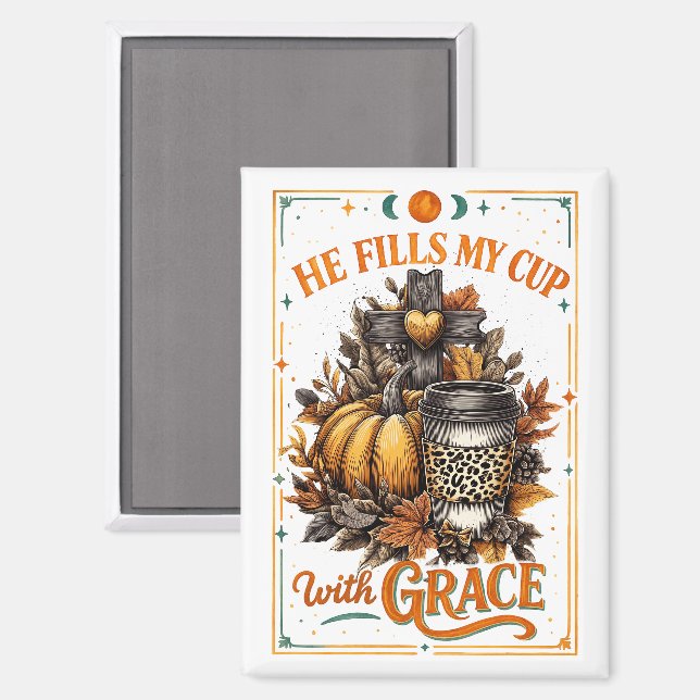 Er füllt meinen Cup.. Magnet (Vorderseite/Rückseite)