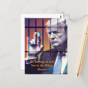 Er gehört in die Gefängnisgalerie hinter Gefängnis Postkarte