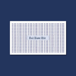 Er Geschlecht Pronomen in Blue Wiederholung Rechteckiger Aufkleber