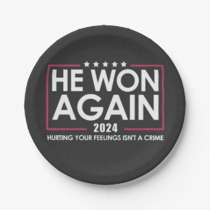 Er gewann 2024 wieder Trump Inaguration 2025 Pappteller