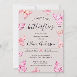 Er gibt ihr das Brautparty der Schmetterlinge Einladung