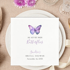 Er gibt ihr Schmetterlinge Brautparty Butterfly Serviette