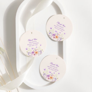 Er gibt Lila Schmetterlinge Danke Bridal Showe Geschenkanhänger