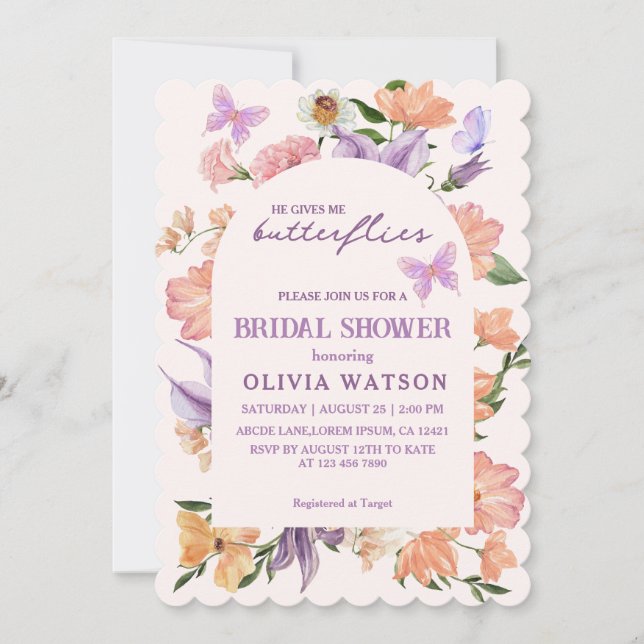 Er gibt mir Brautparty Einladung (Vorderseite)