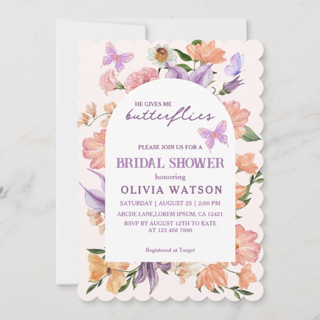 Er gibt mir Brautparty Einladung (Vorderseite)