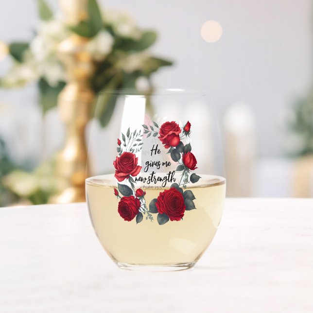 Er gibt mir neue Kraft Weinglas Ohne Stiel (Insitu (Hochzeit))