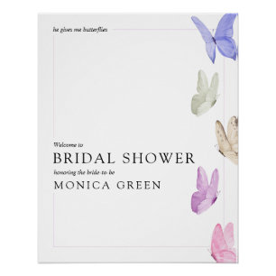 Er gibt mir Schmetterlinge Begrüßungszeichen Poster