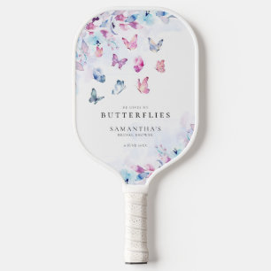 Er gibt mir Schmetterlinge Brautparty Pickleball Schläger