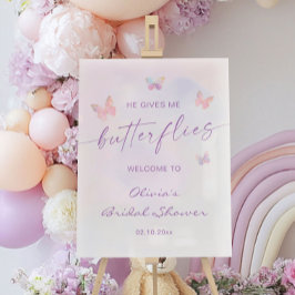 Er gibt mir Schmetterlinge Brautparty willkommen Acrylschild