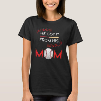 Er Got es aus seiner Mama Vintag Softball Player M T-Shirt