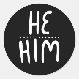 ER/HABM Pronouns Black Handletbook Set of Runder Aufkleber