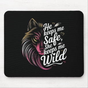 Er hält mich sicher Sie hält mich Wolf Art Liebhab Mousepad