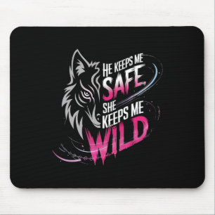 Er hält mich sicher Sie hält mich Wolf Art Liebhab Mousepad