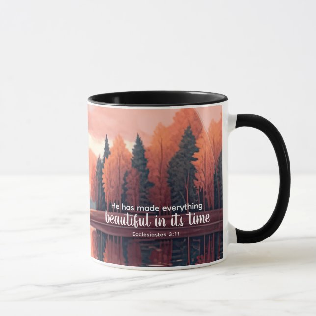 Er hat alles schöne Bibelfallen Bäume gemacht Tasse (Rechts)