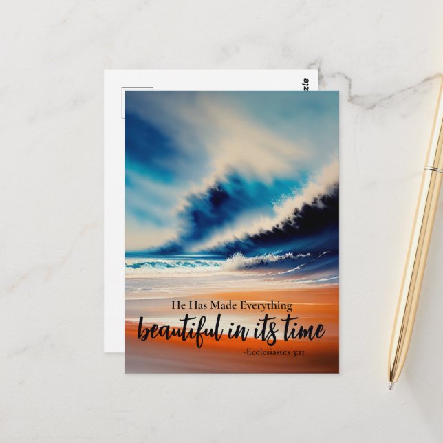 Er hat alles schöne Postkarte gemacht (Vorderseite/Rückseite Beispiel)