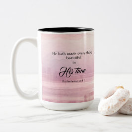 Er hat alles wunderschöne Aquarell Sonnenuntergang Zweifarbige Tasse