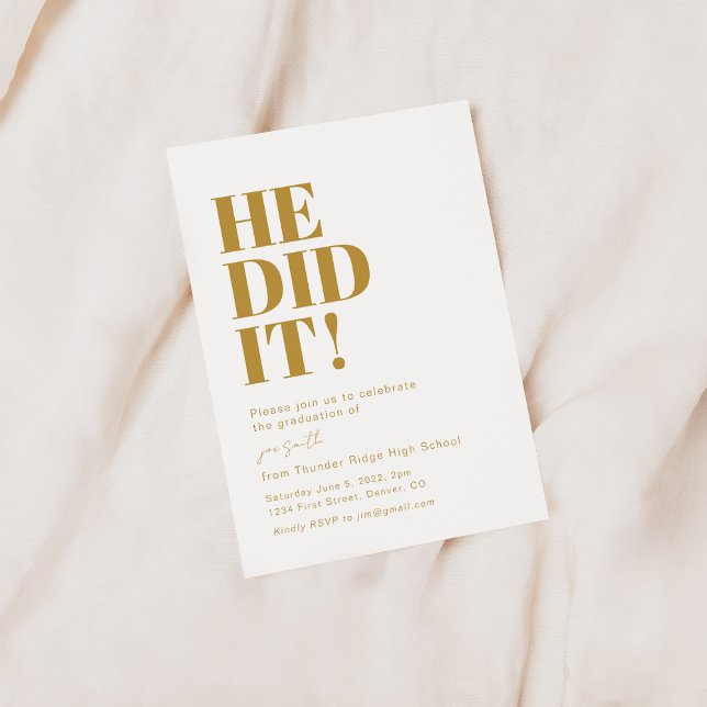 Er hat es getan! Vorlage für die Einladung der Prü (Von Creator hochgeladen)