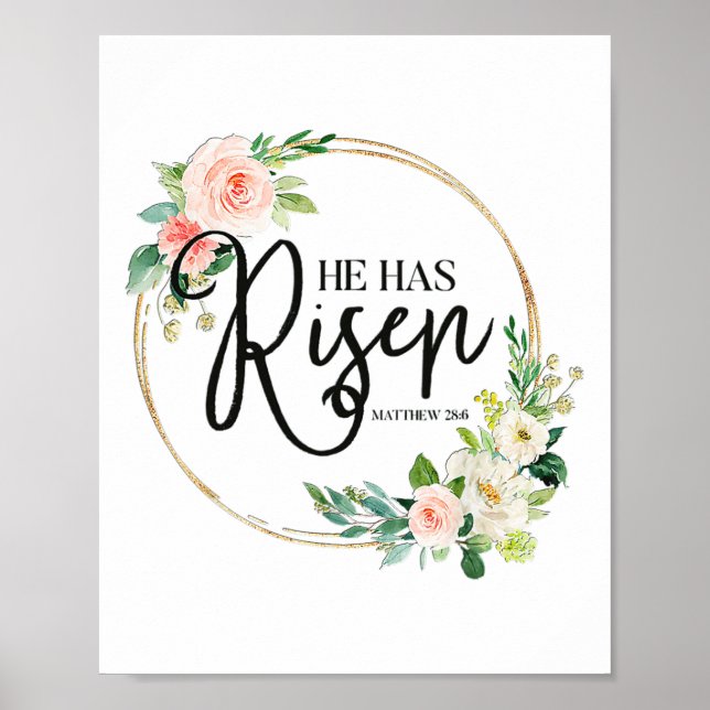 Er hat Matthew 286 Flora Christlich Ostern Da Poster (Vorne)