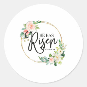 Er hat Matthew 286 Flora Christlich Ostern Da Runder Aufkleber