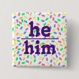 Er Him Pronoun | Pastelsprinklen | Lila Button