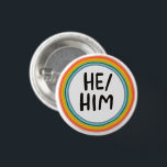 ER/HIM Pronouns Rainbow Soft Circle Ring Button<br><div class="desc">Dekorieren Sie Ihr Outfit mit diesem coolen Kunstknopf. Sie können ihn anpassen und auch Text hinzufügen. Karo in meinem Shop für viel mehr Farben und Muster! Lass mir Bescheid,  wenn du auch etwas Gewohntes willst.</div>
