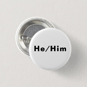 Er, Ihm, Pronouns - Lgbtq Stolz Schwarz-weiß Button