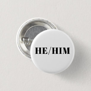 Er, Ihm, Pronouns - Lgbtq Stolz Schwarz-weiß Button