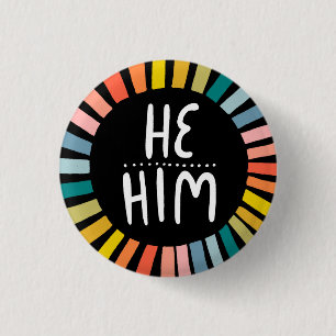 ER/IHM Pronouns Rainbow Handlett-Stolz Button