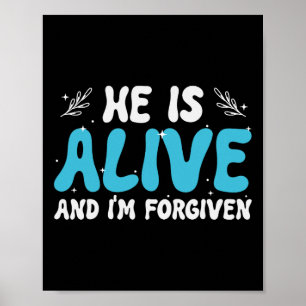 Er ist am Leben und mir wird vergeben Christlicher Poster