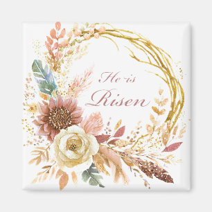 Er ist auferstanden Boho-Blumenkranz Ostern Magnet