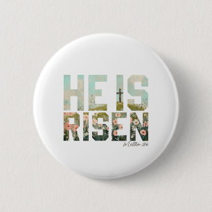 Er ist auferstanden Boho Ostern Christlich Jesus Button