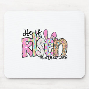 Er ist auferstanden Bunny Christliches Kreuz Frohe Mousepad