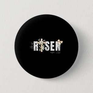Er ist auferstanden Christliches Kreuz Jesus Bibel Button