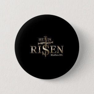 Er ist auferstanden Christliches Kreuz Jesus Bibel Button