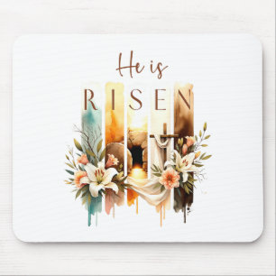 Er ist auferstanden Christliches Kreuz Jesus Bibel Mousepad