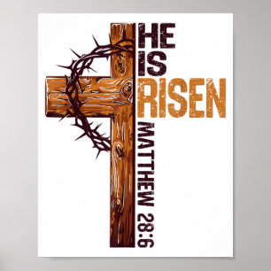 Er ist auferstanden Christliches Kreuz Jesus Bibel Poster