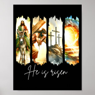Er ist auferstanden Christliches Kreuz Jesus Bibel Poster