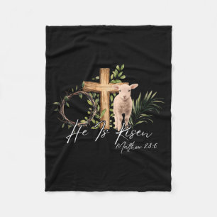 Er ist auferstanden Christliches Kreuz Jesus Schaf Fleecedecke