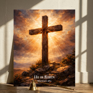 Er ist auferstanden Christliches Ostern Poster