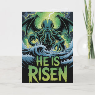 Er ist auferstanden Cthulhu Osternkarte Lustig Hor Karte