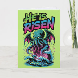 Er ist auferstanden Cthulhu Osternkarte Lustig Hor Karte
