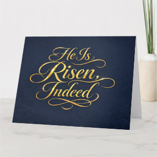 Er ist auferstanden – Elegante goldene Oster-Schri Karte