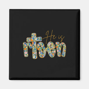 Er ist auferstanden Floral Frühling Ostern Jesus C Magnet