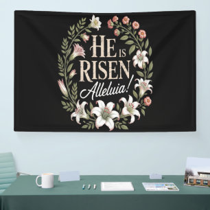 Er ist auferstanden Halleluja Floral christliches  Banner