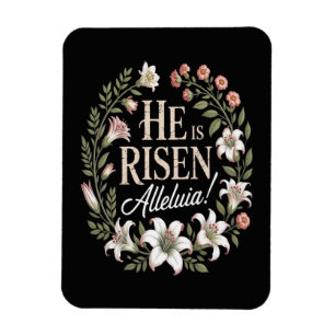 Er ist auferstanden Halleluja Floral christliches  Magnet