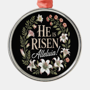 Er ist auferstanden Halleluja Floral christliches Ornament Aus Metall