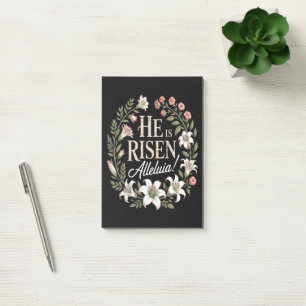 Er ist auferstanden Halleluja Floral christliches  Post-it Klebezettel