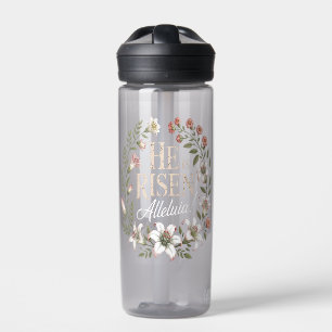 Er ist auferstanden Halleluja Floral christliches Trinkflasche