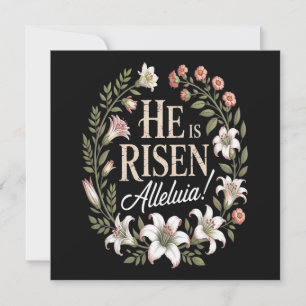 Er ist auferstanden Halleluja Floral Ostern Christ Einladung